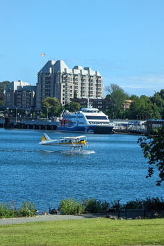 Victoria's inner harbour on a bright blue sunny day